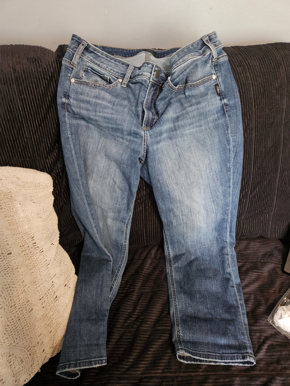 Silver Jeans Straight Leg Faded Blue Denim